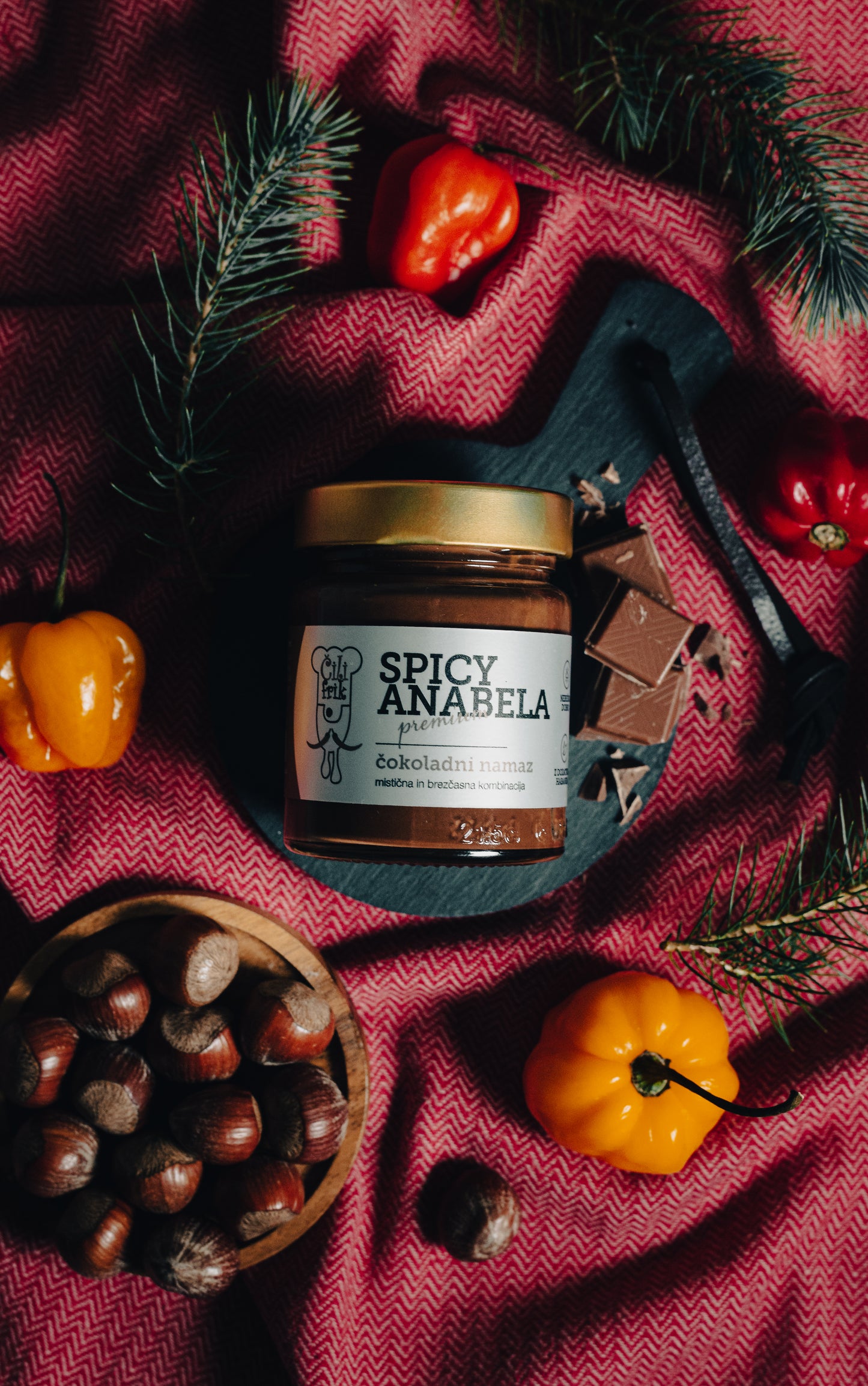 Spicy Anabela - Veganski lešnikov namaz, brez glutena s čilijem 200g