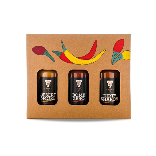 MINI MIX - 3 pekoče omake v darilni embalaži 3 x 100ml