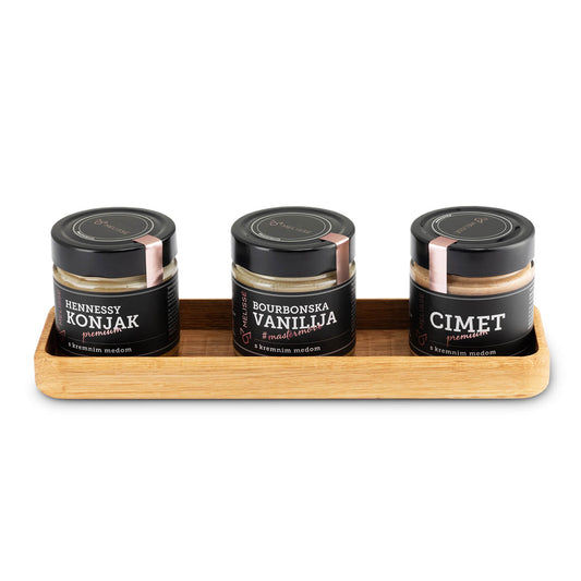 Wooden stand for honey jars