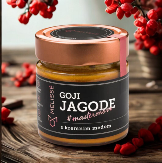 Creamy honey with goji berries 