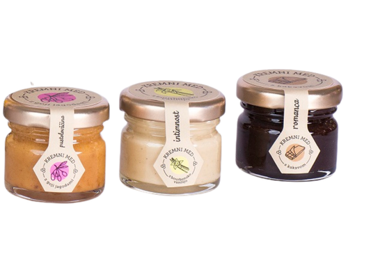 1x mini kremni med z okusom